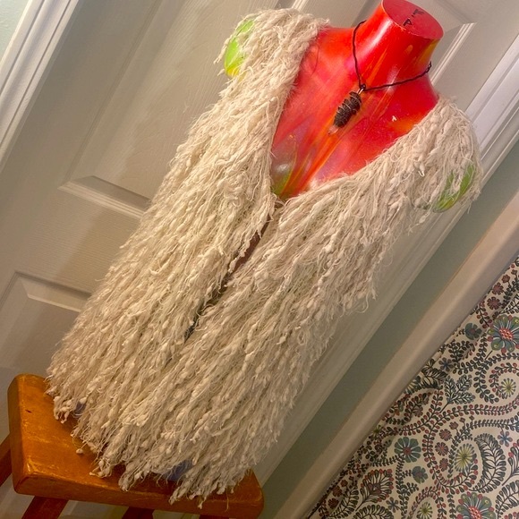 JODIFL Boho Hippie Viking Shaggy Knit Vest - Picture 12 of 15